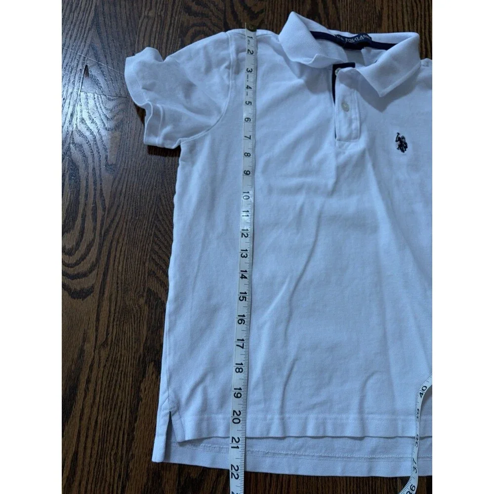 US Polo Assn Kids Boys Cotton White‎ Short Sleeve Pique Polo Shirt Size XL 14-16